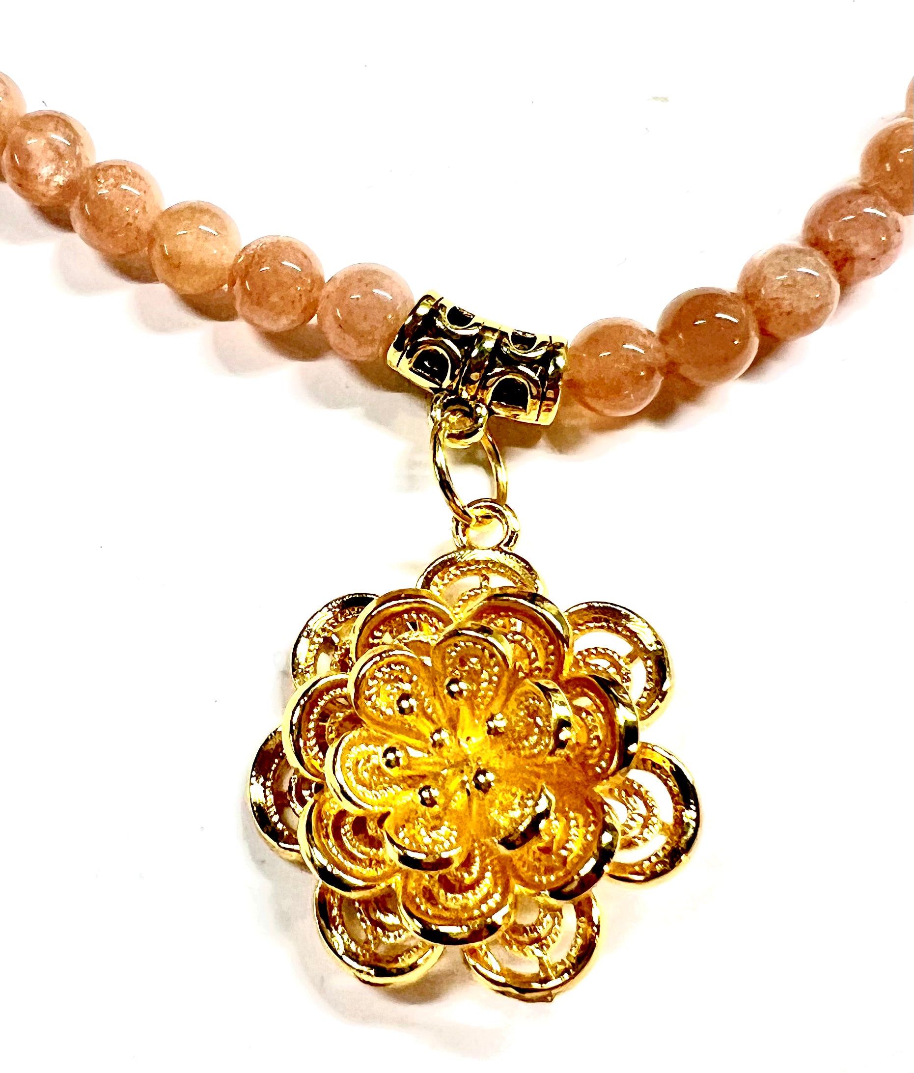 Peach Moonstone necklace/bracelet set