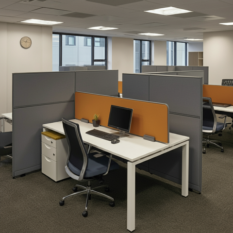 cubicle partition in an office setting