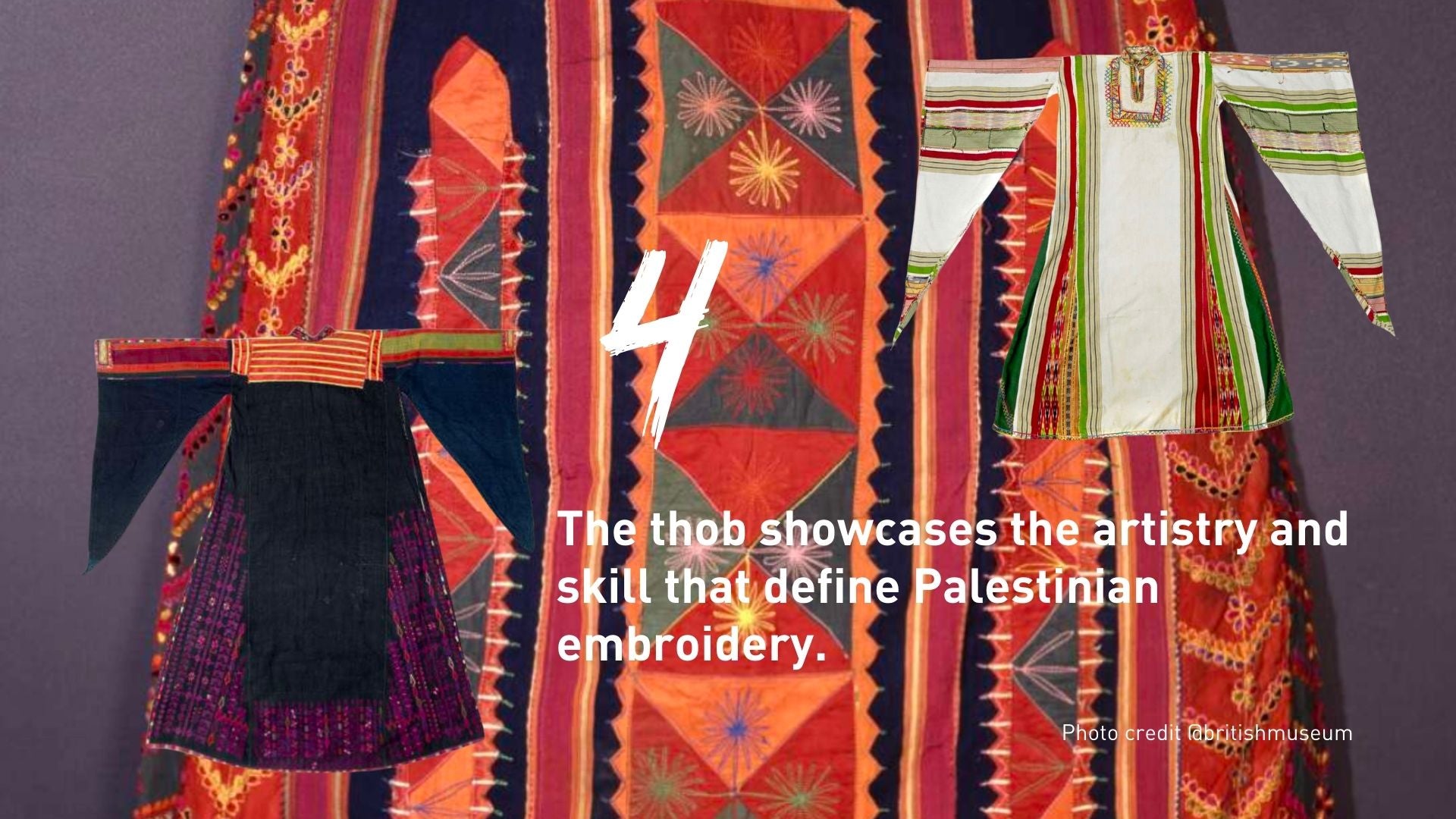 The thob showcases the artistry and skill that define Palestinian embroidery.