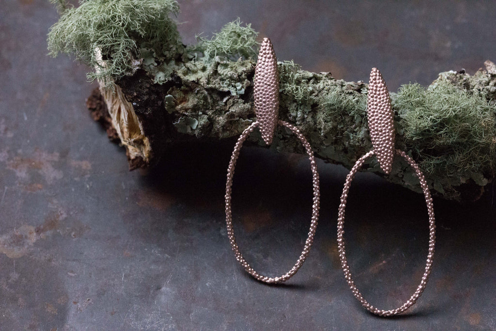 Cathereine Hills Jewellery, Petal hoop earrings rose gold
