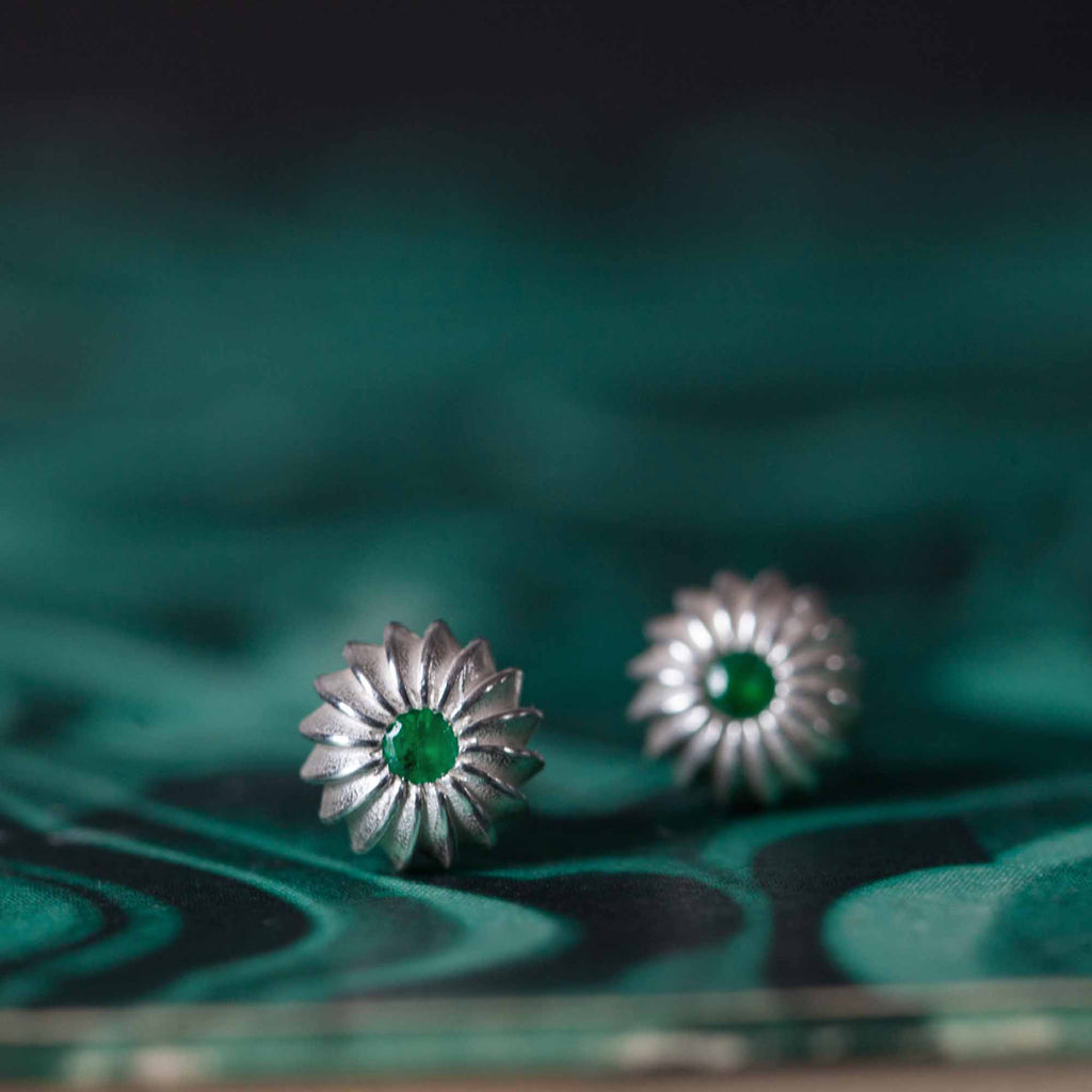 Catherine Hills Jewellery: Emerald satsuma studs