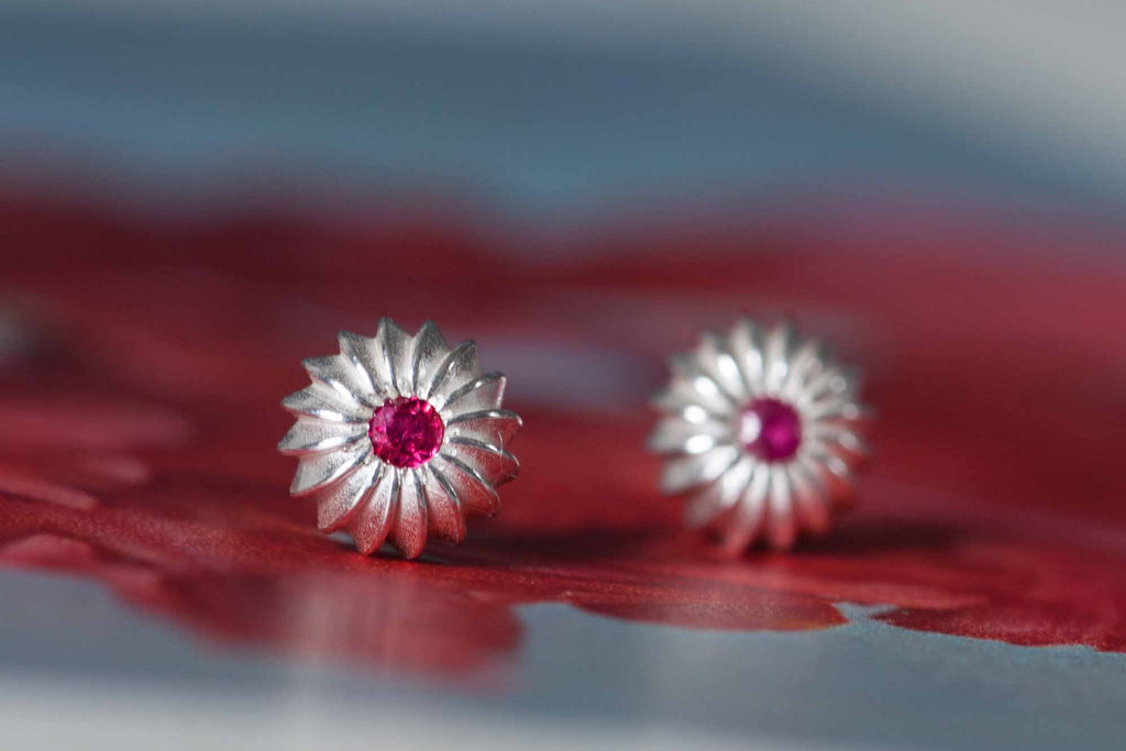 Catherine Hills Jewellery Ruby satsuma studs