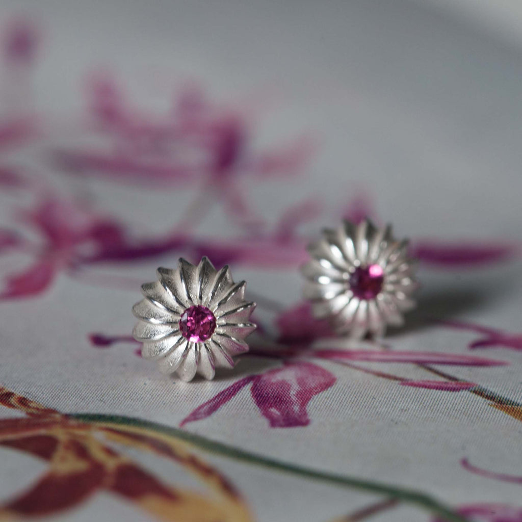 Catherine Hills Jewellery Pink tourmaline satsuma stud earrings