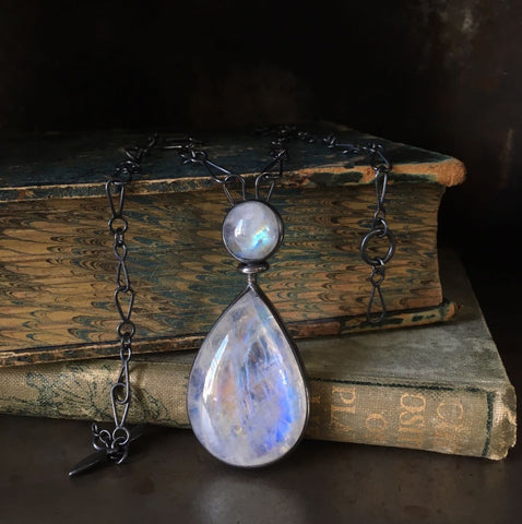 Commissioned moonstone pendant necklace