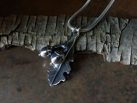 Commissioned oak leaf pendant necklace
