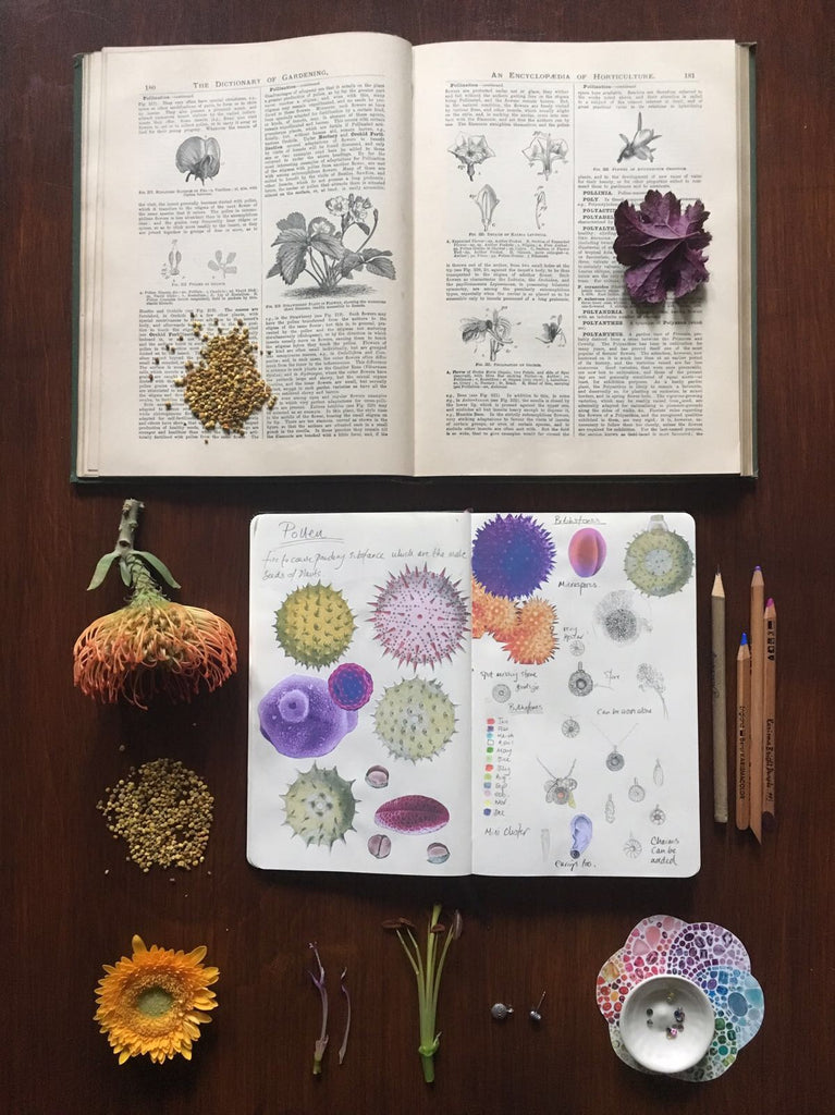 Catheriene Hills Jewellery, Pollen charms sketchbook