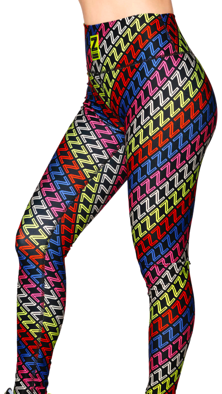 Zumba Forever High Waisted Panel Ankle Leggings - Bold Black Z1B000189