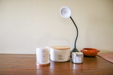 LUMI Candles on desk space