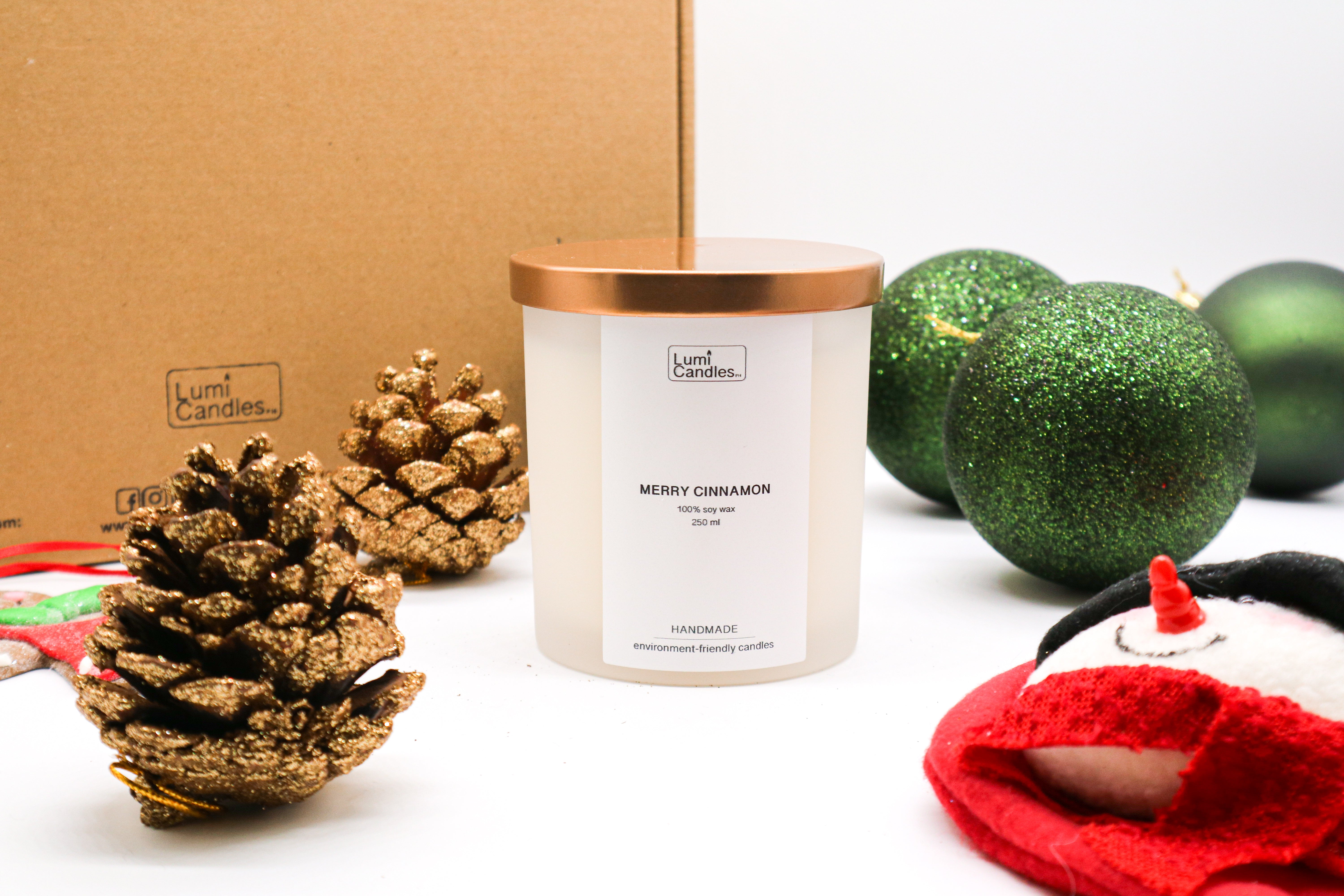 LUMI Merry Cinnamon 250ml scented soy candle