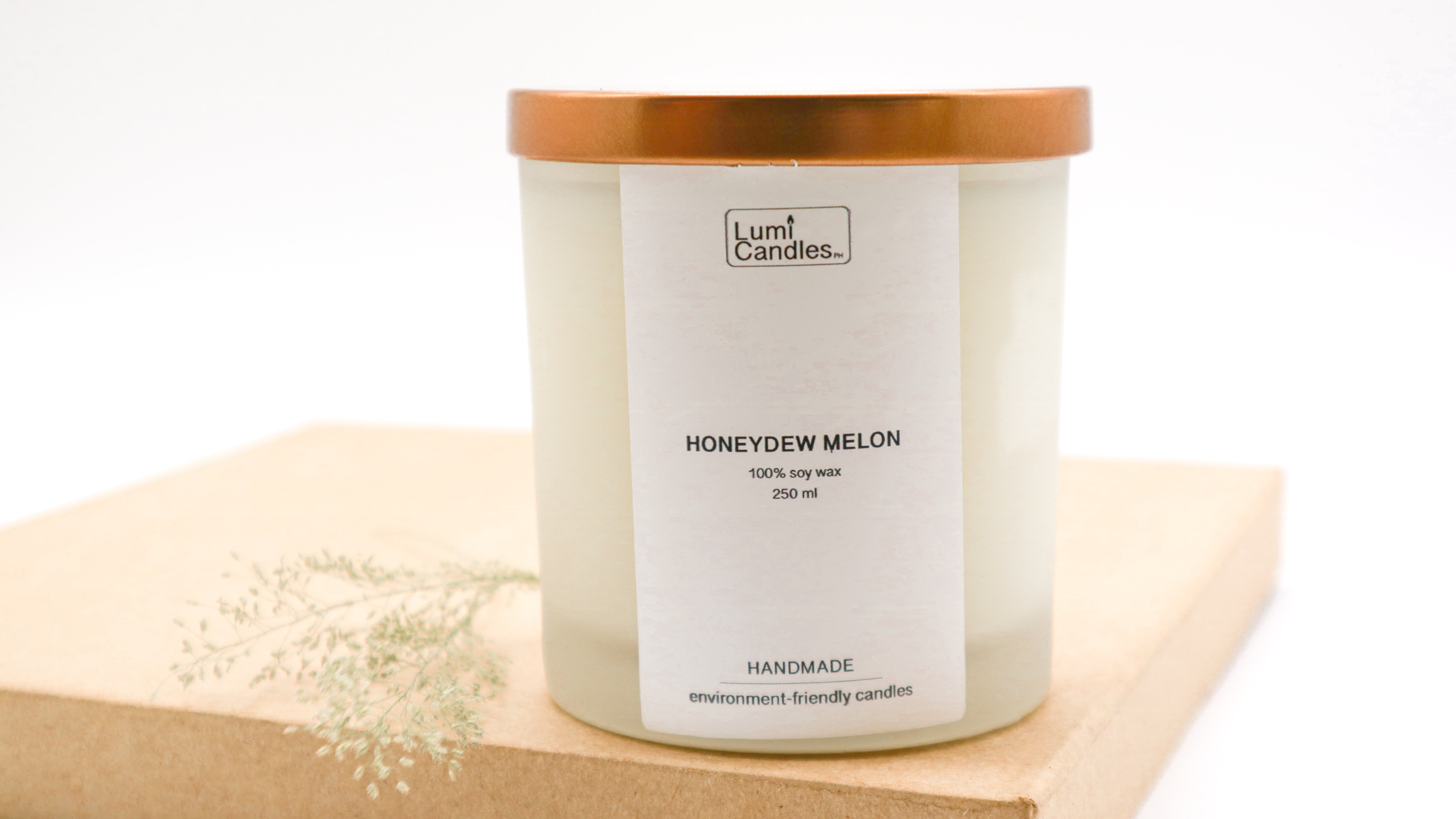 honeydew melon scented soy candle by Lumi Candles PH