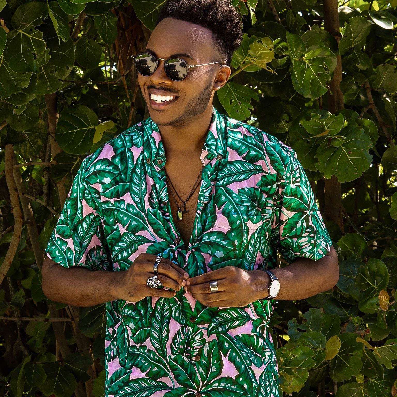 Slim Fit Hawaiian Shirt The Fronds With Benefits By Kenny Flowers