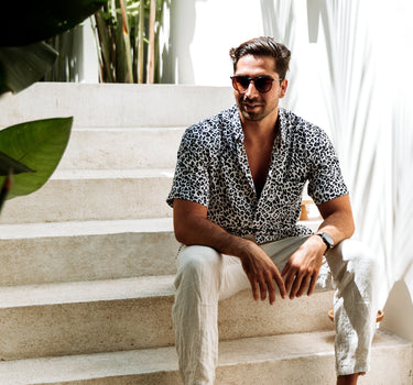 The Bali Hai - Tropical Silk Shirt by Kenny Flowers | Mens Hawaiian Shirt White / S