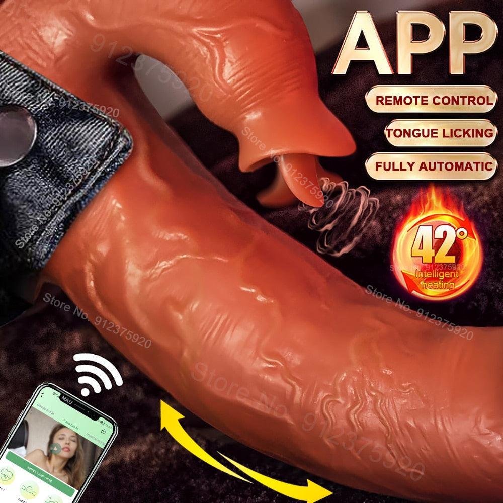 APP Remote Control Telescopic Rotation Realistic Dildo