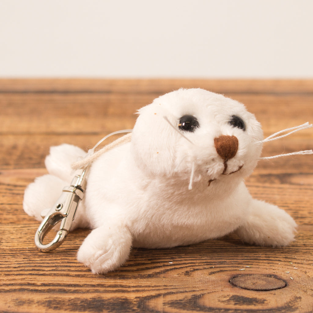 white stuffed seal