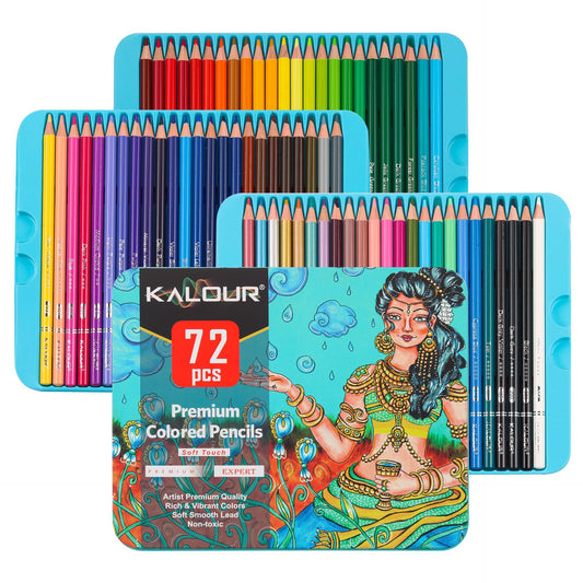 KALOUR 120pcs Watercolor Pencils Set,Professional Colored Pencil for Adult  Teens,Premium Art Supplies for Coloring, Blending