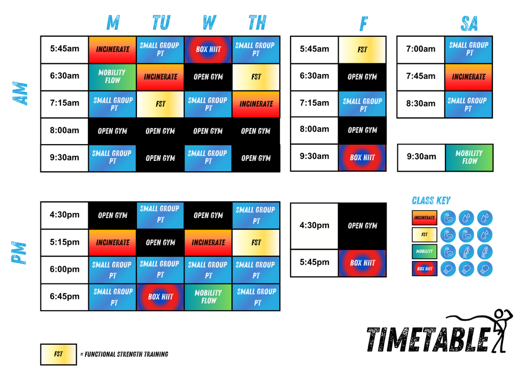 JAN 2024 timetable