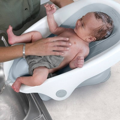 Summer Infant My Size Tub - Sistema de baño moderno 4 en 1, para edades de  0 a 24 meses, bañera para bebé incluye soporte suave, rociador desplegable