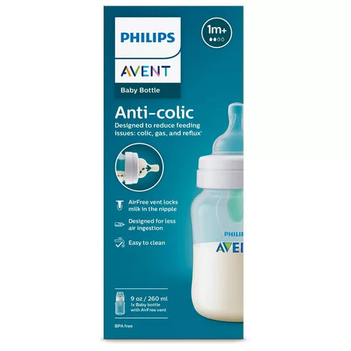 Philips Avent Anti-Colic Bottle With AirFree Vent Blue 9 oz 3 Ct. Baby  Bottle