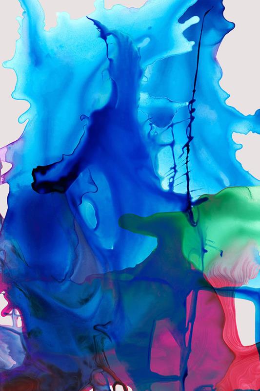 Blue Abstract in Green Box Wall Art