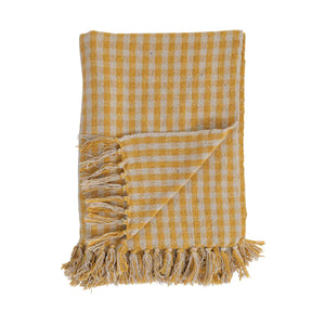 Yellow Gingham Recycled Cotton Throw - The Museum & Garden Shop at Newfields