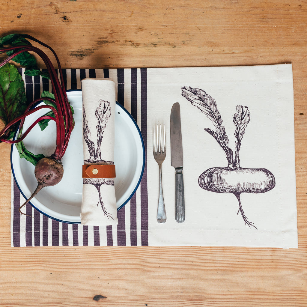 Handmade Turnip Allotment Vegetable Placemat