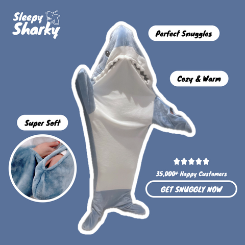 Shark Blanket Premium Sleepy Sharky Shark Blanket