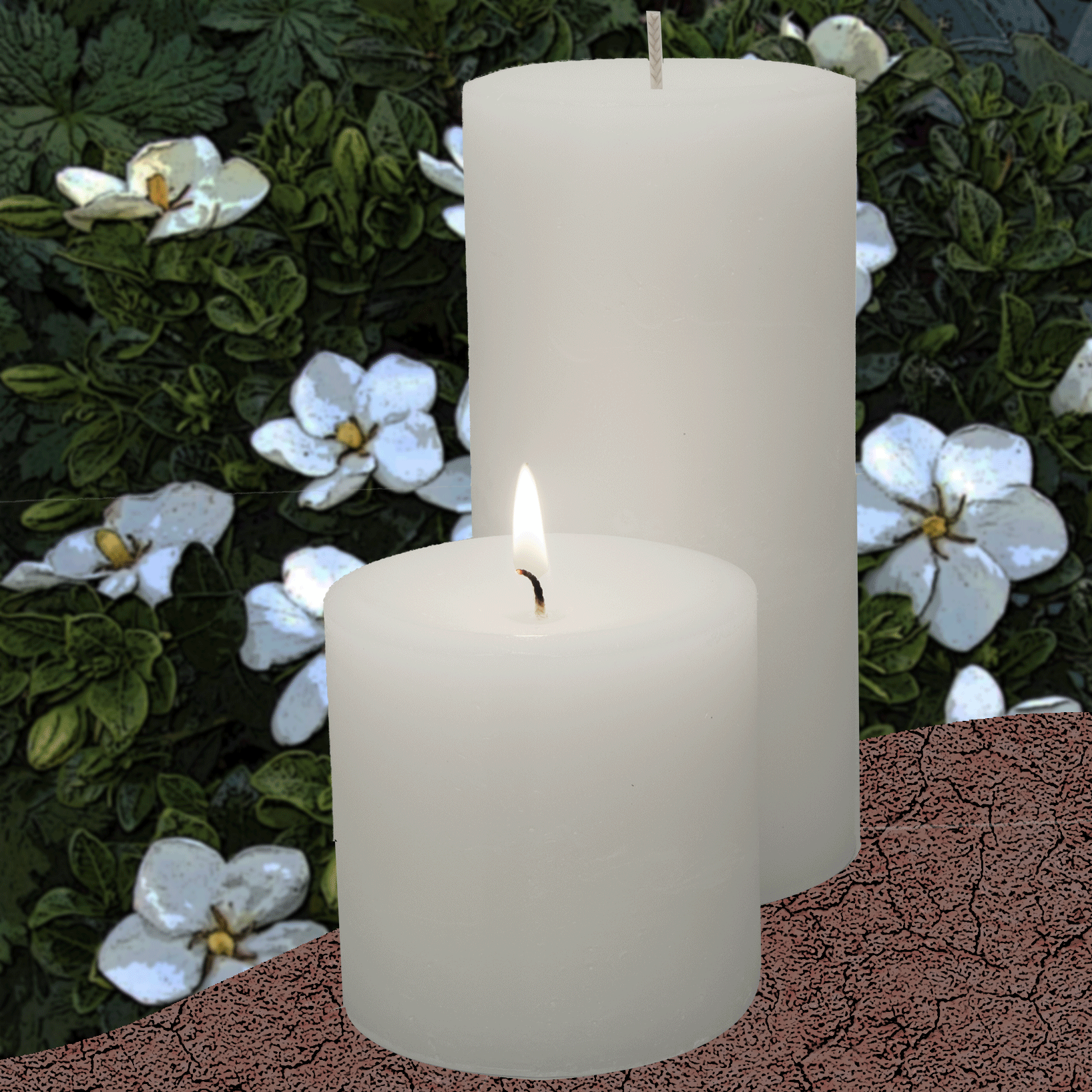 Double Fragrance Gardenia Flower Pillar Candles Candle Factory Store