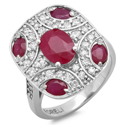 14K African Ruby And Diamond Ring - Fashion Strada