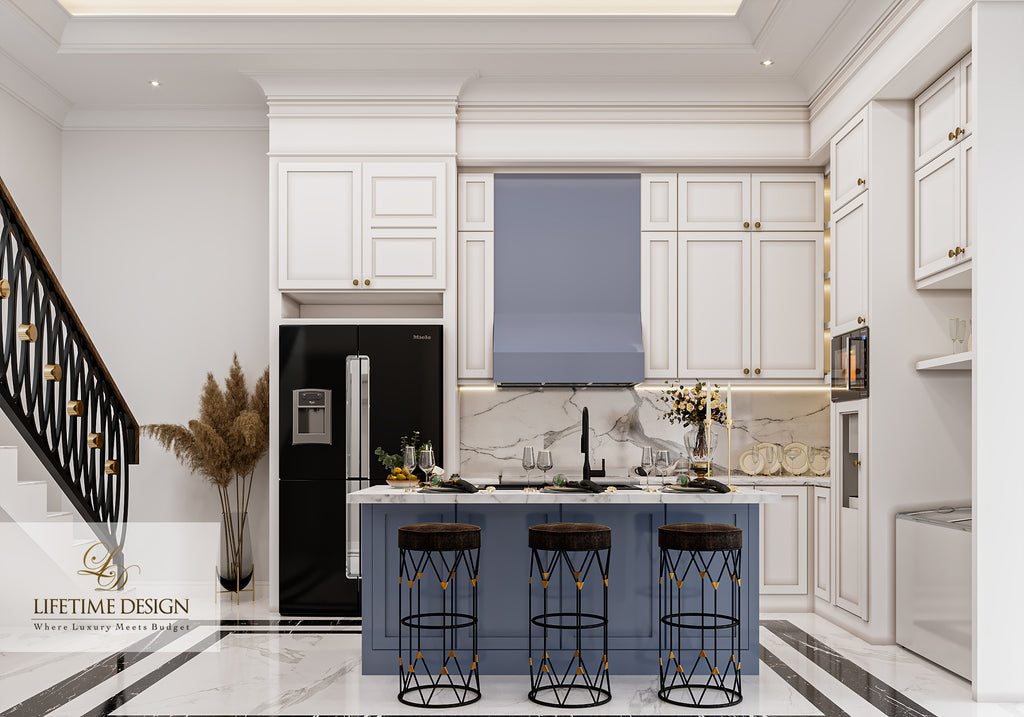 Dapur cantik bewarna biru