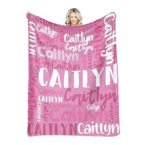 30 Colors Personalized Name Flannel Blanket - Comfordable
