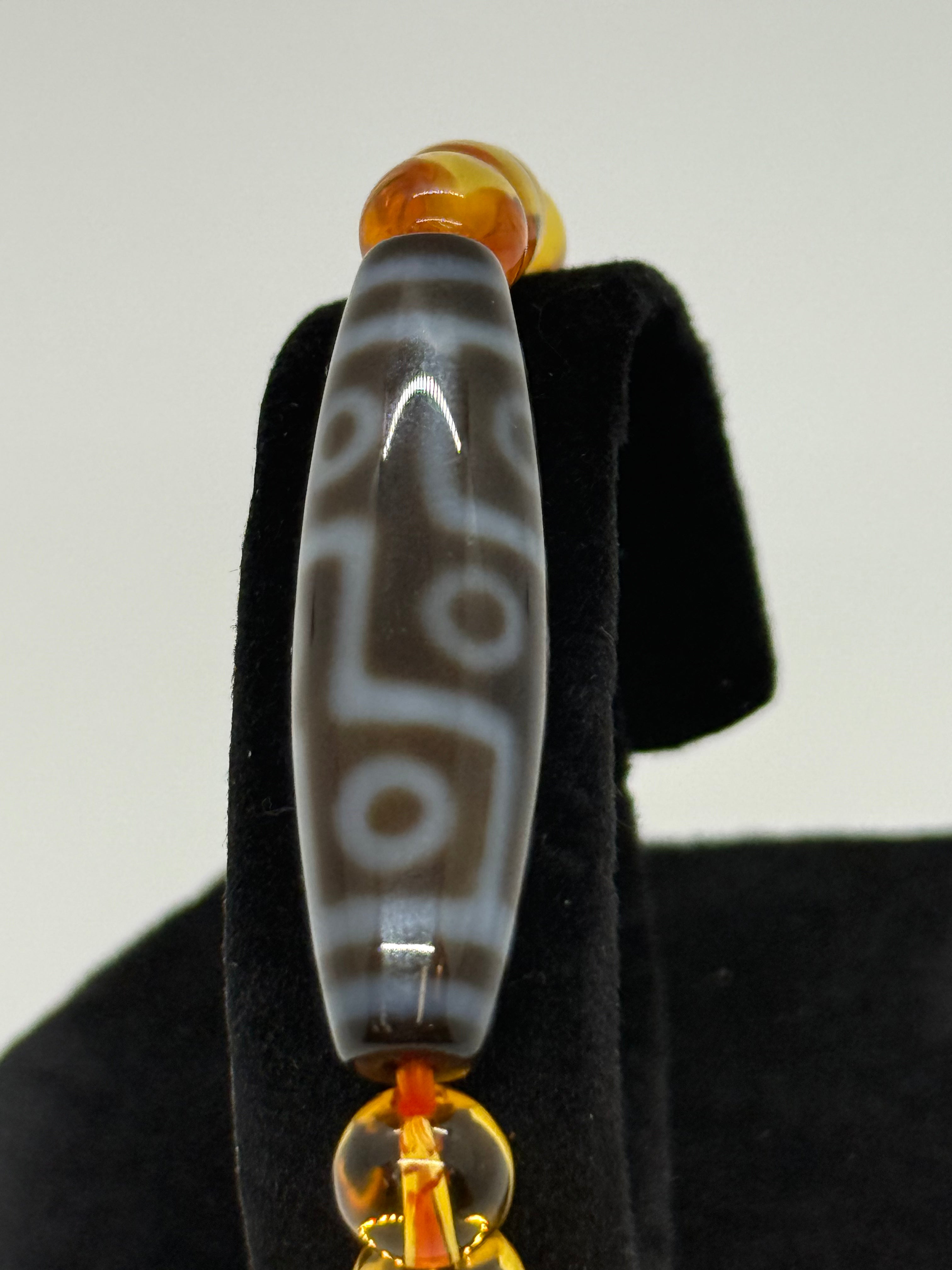 3901 - 9 Eye Dzi With 8mm Citrine Beads