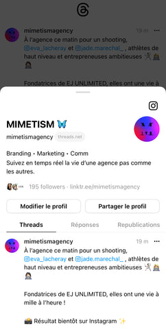 profil threads de mimetism agency