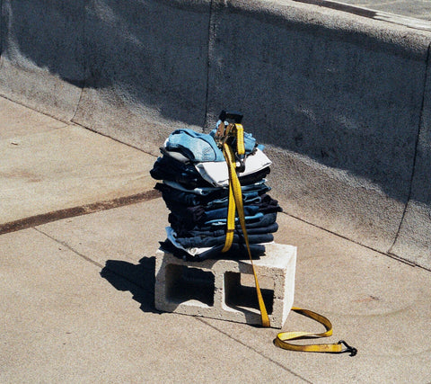 Stack of fashion garment waste