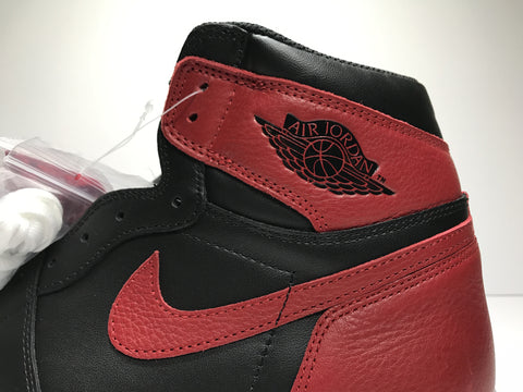 Air Jordan 1 Bred 2016 Nike stitching and wings logo authentic