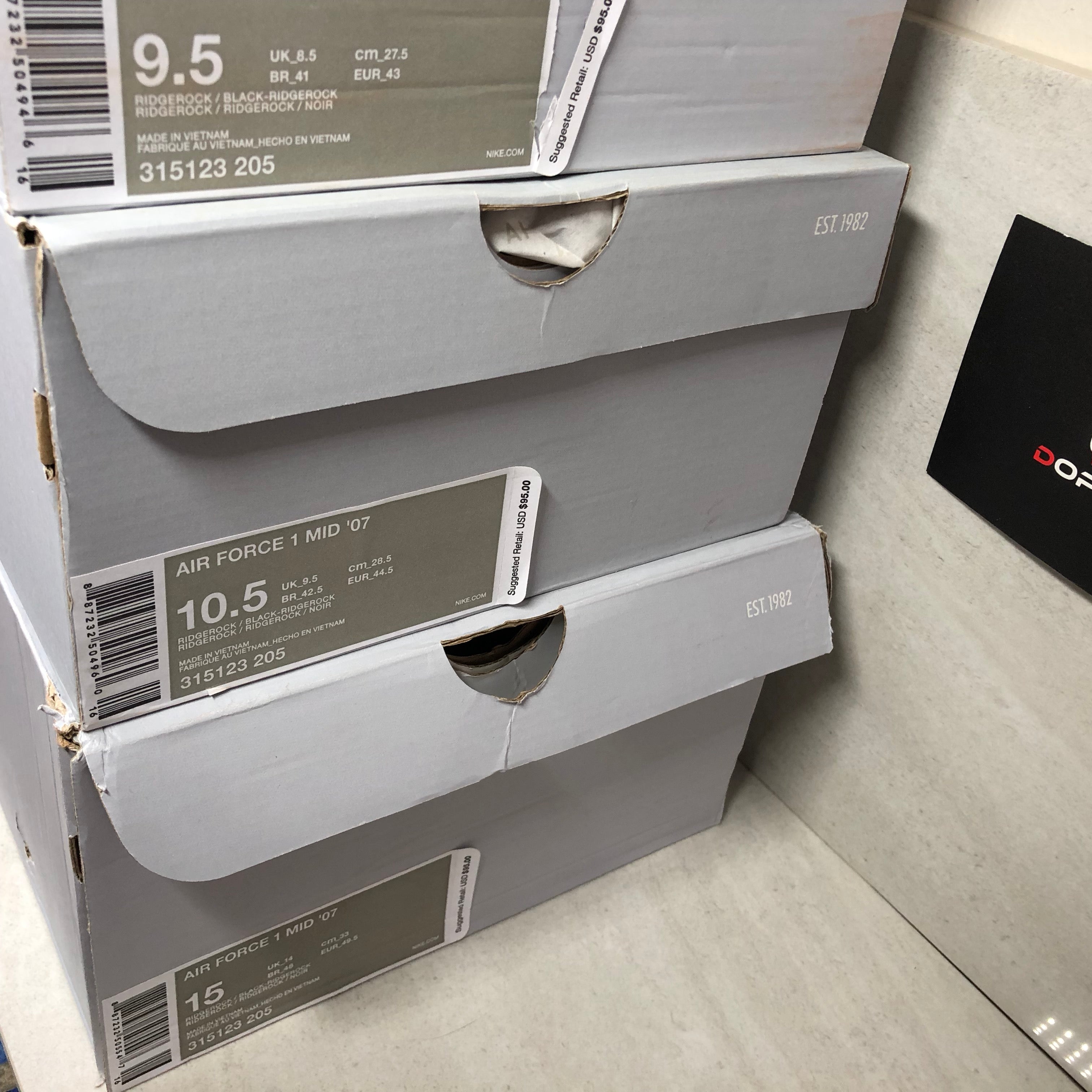 nike air force 1 box dimensions