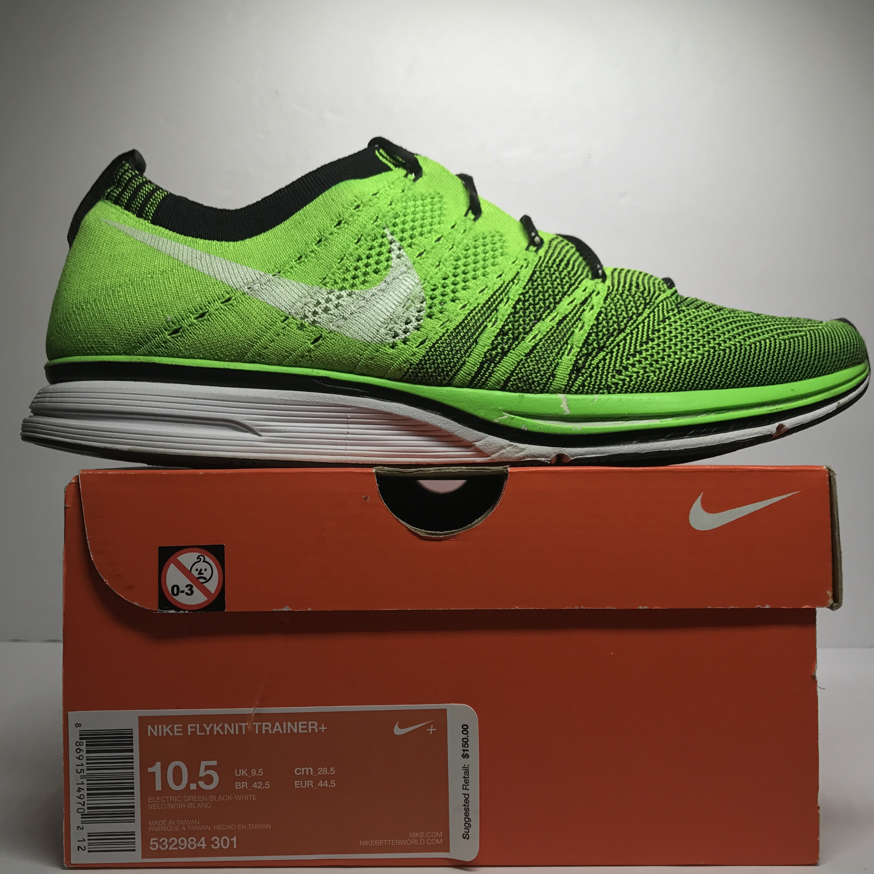 nike flyknit trainer electric green