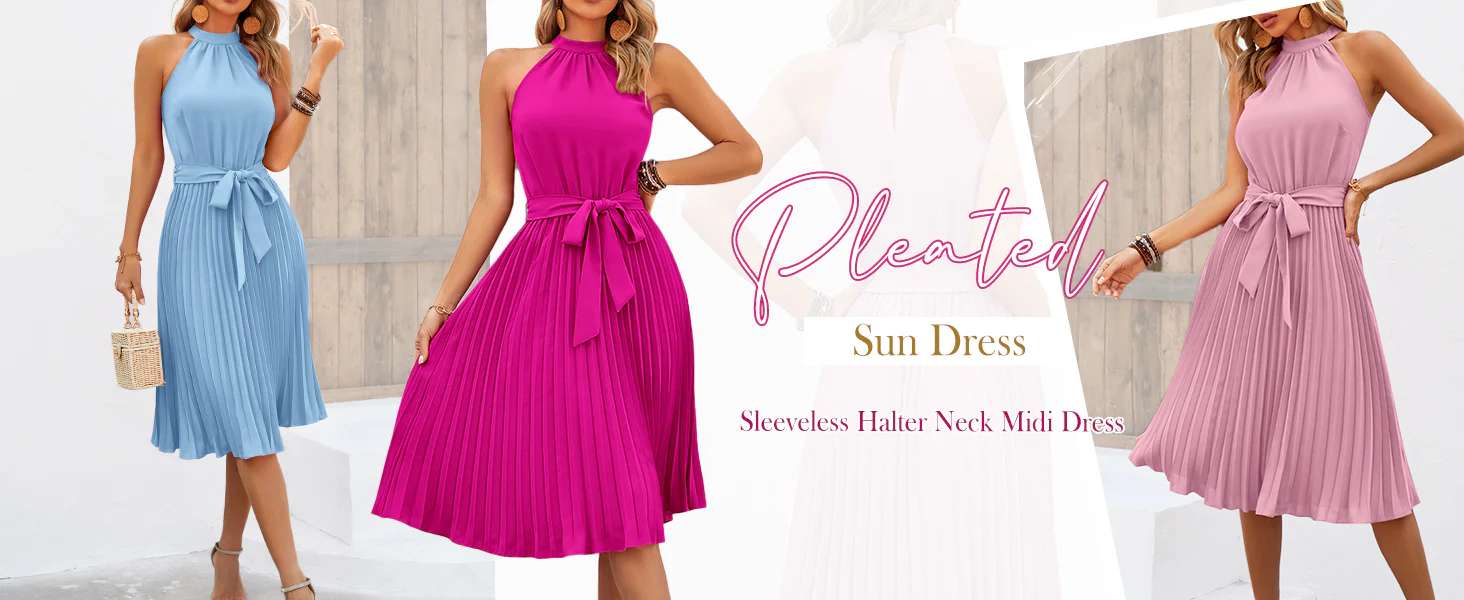 womens dresses summer cocktail dresses formal dresses halter dress pleated dress wedding guest dress