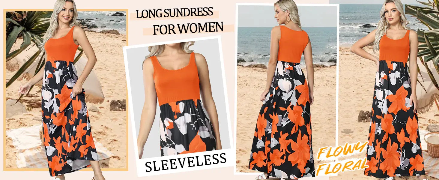 sleeveless maxi dress for women summer dresses tropical dresses long sundresses for women 2024