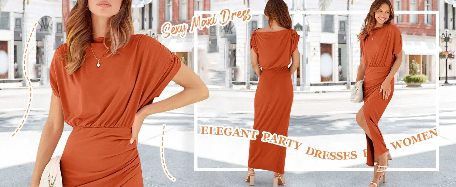 Women's Summer Formal Cocktail Evening Party Maxi Dress Casual Off Shoulder Bodycon Wedding Guest Dress ts dev shop KEEP IN F...