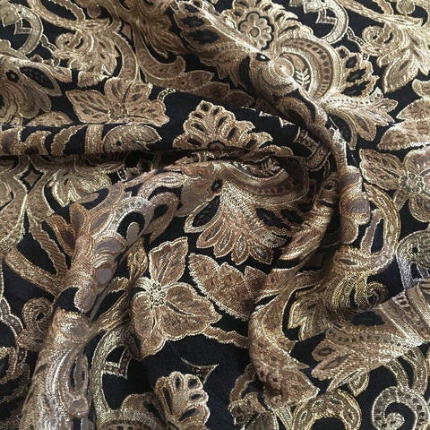 Romo Onyx Victorian Tapestry Black Upholstery Fabric Swavelle Mill Cre ...
