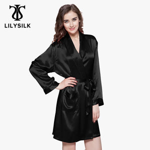 LILYSILK 100 Silk Robe Sleepwear Women 22 momme Luxury Natural Mid Length Women's Clothing Free Shipping - Virtuosity Wear