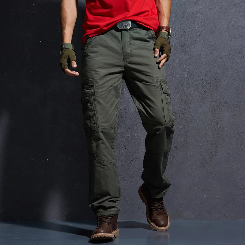 Khaki tactical Pants Men Military Casual Jogging Pants Men Camouflage Cargo Pants Multi-Pocket Black Army Trousers