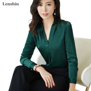 V-Neck Long Sleeve Blouse - Virtuosity Wear