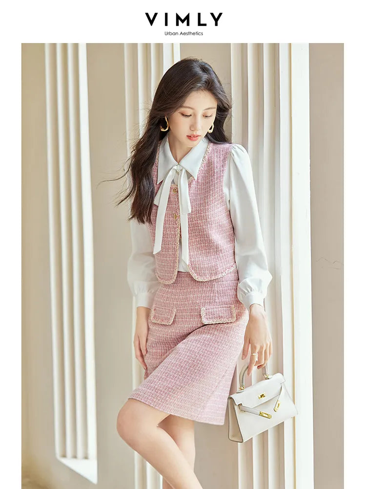 Jacket Vest A-line Mini Skirt Three-piece Matching Set