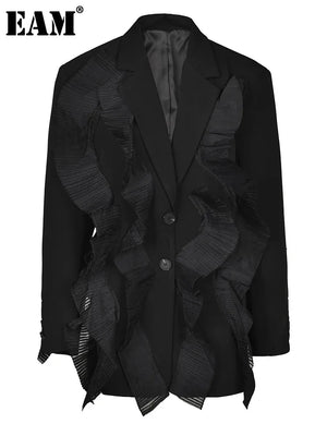 Ruffles Elegant Big Size Blazer - Virtuosity Wear