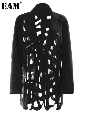 Hollow Out Burr Irregular Blazer - Virtuosity Wear