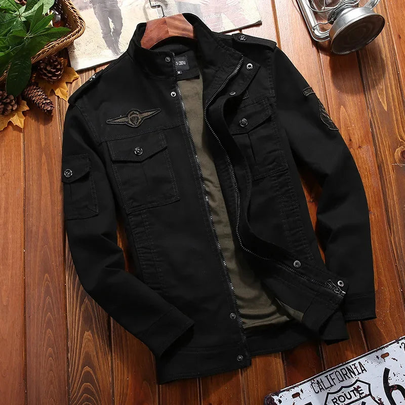 Men Spring Autumn New Hot Outwear Slim Military Jacket Cargo jackets men Bomber Jacket Men Casual Windbreaker Jacket Coat Mens