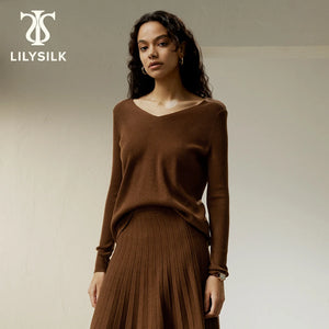 Elegant  Drop-Shoulder Wide V Neckline Pullover Luxury Top Traf - Virtuosity Wear