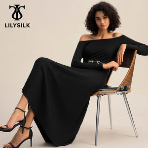 Off Shoulder Elegant Long Sleeve Midi Evening Clothing - Virtuosity Wear