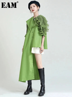 Pleated Irregular Long Blouse - Virtuosity Wear